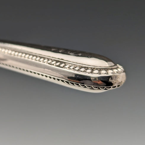 Circa 1865 British antique sterling silver handle fish cutlery pair JB